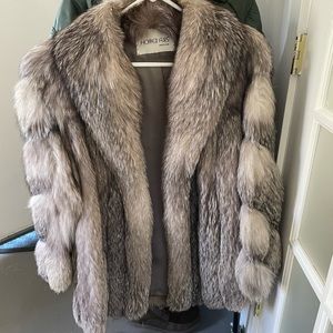 Vintage Grey Fox Fur Coat